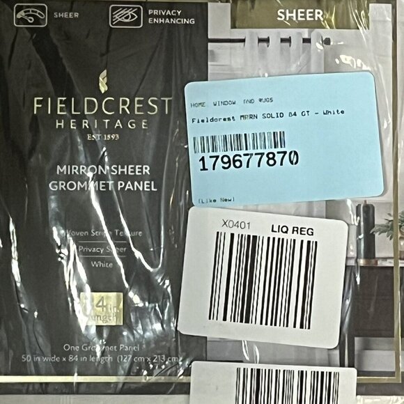 Fieldcrest Mirron Solid Sheer Grommet Top Single Panel Silver‎ Gray 50 x 84 - Picture 12 of 12
